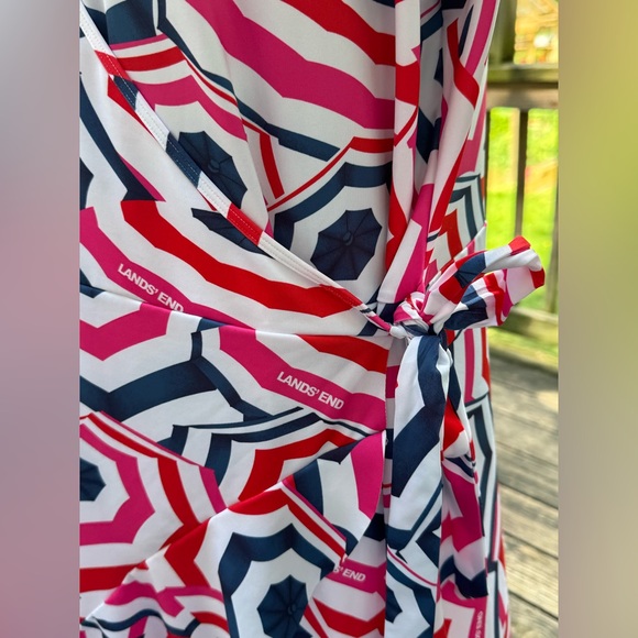 Lands' End Colorful Geometric Dress swimsuit cover up - Picture 6 of 9